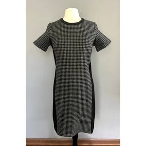 J.Crew Women's Mixed Gray and Black Houndstooth Wool Dress - size: 6 Tall
